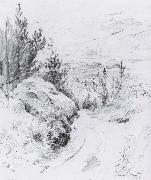 Carl Larsson, First Glimpse of Sundborn Pencil